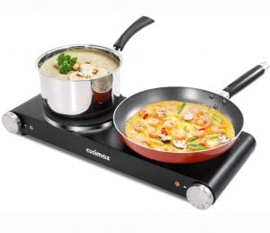 CUSIMAX 1800W Double Hot Plates, Cast Iron hot plates, Electric Cooktop, Hot Plates for Cooking Portable Electric Double Burner