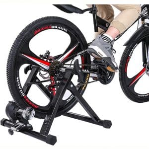 Liraly Bike Trainer Stand Magnetic Bicycle Stationary Stand for Indoor Exercise Steel Wireless:Wired Control Bicycle Exercise Magnetic Stand with Front Wheel Riser Block