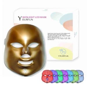 YOURFUN Pro LED Mask Photon Skin 7 Color Light Therapy For Skin Rejuvenation Collagen Tighten and Lift Skin Anti Aging Wrinkles Whitening Daily Facial Skin Care