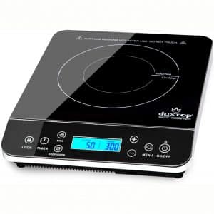Duxtop Portable Induction Cooktop, Countertop Burner Induction Hot Plate with LCD Sensor Touch 1800 Watts, Silver 9600LS
