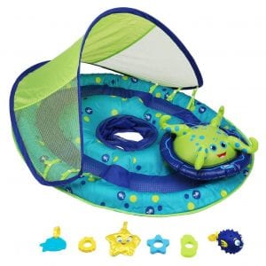 Swimways Inflatable Canopy Baby Float with UPF Sun Protection