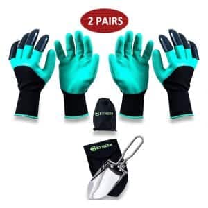 GRYNKER 2 Pairs Garden Gloves with Fingertips Claws