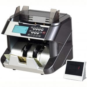Goplus Bill Counter with UV:MG:IR:DD Counterfeit Detection, Money Counting Machine Value Counter with LED Display, Cash Counting Machine, 500 Bills Capacity Hopper-Value Counter