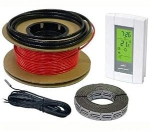 HeatTech 30 sqft Cable Set, Electric Radiant In-Floor Heat Heating Cable Warming System, 120V, 120ft long, with Digital 7-day Programmable Floor Sensing Thermostat