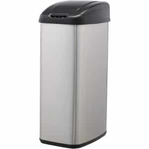 AmazonBasics 50 Liter:13.2 Gallon, Slim, Automatic Motion Sensor Stainless Steel Trash Can