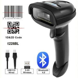 NETUM 2D Barcode Scanner, Compatible with 2.4G Wireless & Bluetooth & USB Wired Connection, Connect Smart Phone, Tablet, PC, 1D Bar Code Reader Work