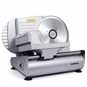 CUSIMAX Electric Food Slicer with a Stainless Steel Blade and Non-Slip Feet
