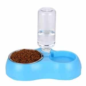 THEMART Double Dog Cat Dog Bowl Feeder and Water