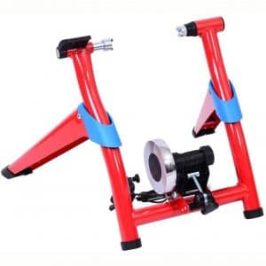 TOPYL Portable Foldable Bicycle Magnetic Trainer Stand,Bike Trainer Stand,Quick-Release Bicycle Trainer with Noise Reduction Wheel Red