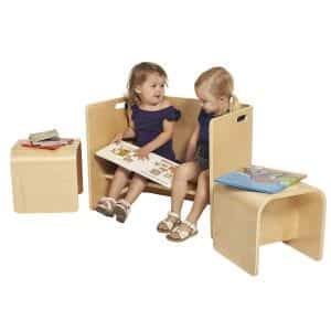 ECR4Kids Bentwood Cube Chair and Table Set