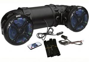 Pyle Marine ATV Powered Speakers - 4.0 Wireless Bluetooth, 800 Watt, Color Changing LED Lights, IP44 Waterproof, 6.5“ Dual Audio Sound System