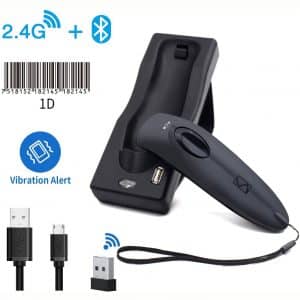 Bluetooth Wireless Barcode Scanner Handheld Portable Bar-Code Reader Entries Enable Keyboard Entry,Computer Screen Barcode Scanner