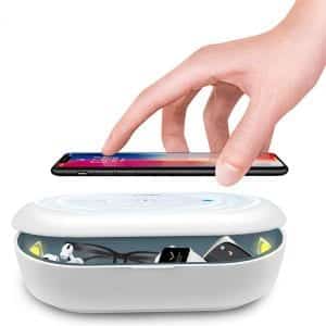 Cahot UV Light Sanitizer Box, Portable Phone UVC Light Sanitizer, UV Sterilizer Box with Aroma Diffuser, Fast Charging for Smart Phone, UV Sterilizing Box for Cell Phone, Jewelry, Watches