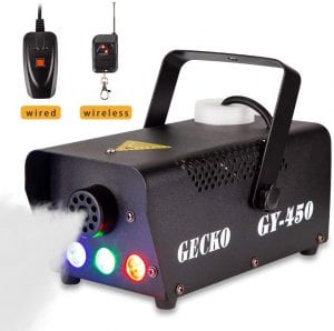 Fog Machine GECKO Smoke Machine Hood Portable LED Light With Wired and Wireless Remote Control, Fast Heating, Suitable for Parties, Christmas, Halloween and Wedding