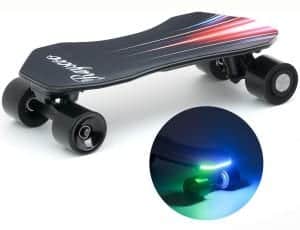 Runajoy Electric Skateboard, Rayscoo [Hands Free][Built-in LED Light] 10MPH Safety Speed Portable Mini Skateboard