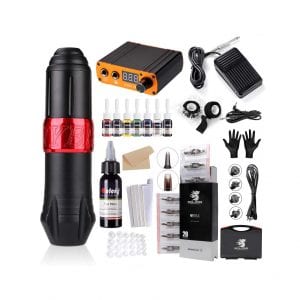 Solong Tattoo Kit Rotary Machine Pen with 20 Pieces Needles Cartridges