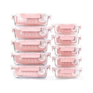 C Crest 10 Pack Dishwasher Safe Airtight Glass Meal Prep Containers