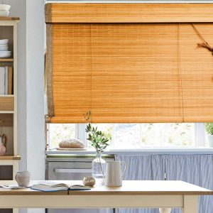 Bamboo Window Blinds, 36x70inch Natural Light Filtering Roll Up Shade Window Blind Roman Bamboo with Valance Indoor Outdoor Use for Room