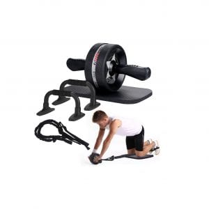 Entersports 6-in-1 Ab Roller with Resistance Bands