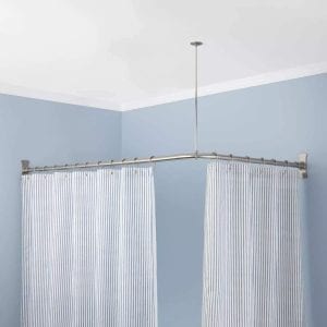 Naiture Aluminum 36 x 36 Inches Corner Shower Curtain Rod