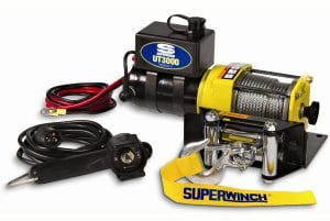 Superwinch 1331200 UT3000, 12 VDC winch, 3,000lb:1360 kg with mount plate, Roller Fairlead & 12' remote