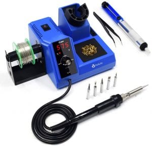 TOAUTO Soldering Station,80W Digital Solder Iron Station Kit with 176°F-896°F Temperature, C:F Func, Auto Standby & Sleep, Temperature Lock