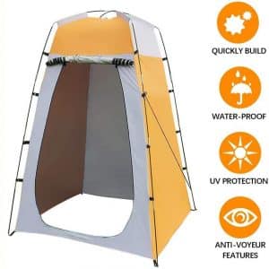 juman Portable Privacy Shower Tent, Removable Dressing Room Tent Waterproof Pop Up Toilet Tent with Zippered Door for Outdoor Camping Beach Travelling