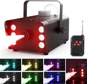 Fog Machine, Theefun 500W 6 LED Lights Smoke Machine with 2500CFM Fog, 7 Colors & Strobe Effect Hallowen Fog Machine with Wired and Wirelss Remote Control for Halloween Wedding Party and Stage