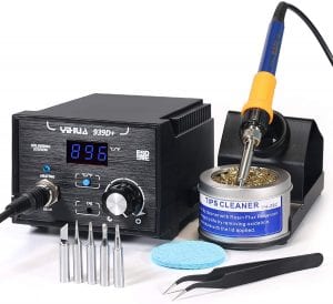 Yihua 939D+ Digital Soldering Station, 75W Equivalent with Precision Temp Control ( 392°F to 896°F) and Built-in Transformer.ESD Safe