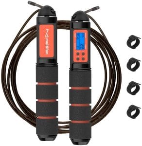 multifun Jump Rope, Speed Skipping Rope with Calorie Counter, Adjustable Digital Counting Jump Rope with Ball Bearings and Alarm Reminder