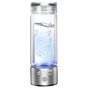 Hydrogen Water Bottle Portable H2 Maker SPE PEM Technology Rechargeable Ionized Water Generator Glass Bottle 350ml