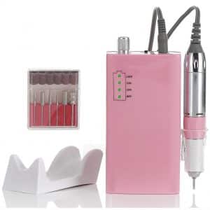 Miss Sweet Portable Nail Drill Machine Rechargeable Electric Nail File for Acrylic RPM30000 (Sweet Pink)