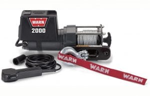 WARN 92000 Vehicle Mounted 2000 Series 12V DC Electric Utility Winch with Steel Cable- 1 Ton (2,000 lb) Pulling Capacity