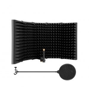 AGPTEK Microphone Isolation Shield 5 Foldable Foam Panel