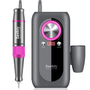 Bestidy Nail Drill Machine,30000rpm Professional Rechargeable Nail Drill Kit with 2000mAh Phone Power Bank Portable Electric Acrylic Nail Tools