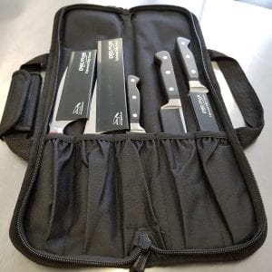 Ergo Chef Gear Padded 5-Pocket Bifold Knife Roll Bag, Black
