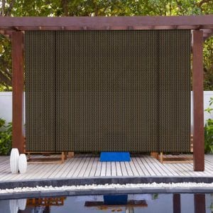 Patio Paradise Outdoor Roll up Shades Blinds Roller Shade for Porch Pergola Balcony 6'Wx6'H Pull Shade Privacy Screen Brown
