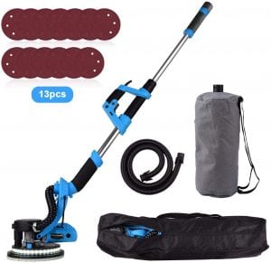 Drywall Sander, Ginelson Electric Drywall Sander 800W, Detachable Base, Vacuum Automatic Dust Absorption, 13 Sanding Discs, Variable Speed 500-1800RPM, Double-Layer LED, with Carry Bag, ETL Listed