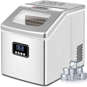 Euhomy Ice Maker Machine Countertop, 40Lbs:24H Portable Compact Ice Cube Maker, With Ice Scoop & Basket, Perfect For Home:Kitchen:Office:Bar