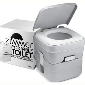 Portable Toilet Camping Porta Potty - 5 Gallon Waste Tank - Durable, Leak Proof, Flushable Easy to use RV Toilet With Detachable Tanks for Effortless Cleaning & Carrying, for Travel, Boating and Trips