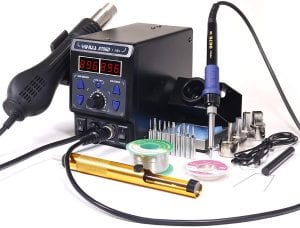 YIHUA 8786D I 2 in 1 Hot Air Rework and Soldering Iron Station with °F :°C, Cool:Hot Air Conversion, Digital Temperature Correction and Sleep Function