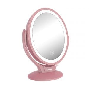 Aesfee LED-Lighted and Rechargeable Makeup Mirror – Rose Gold