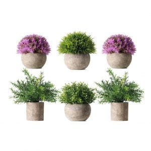 HC STAR Potted Artificial Fake Green Grass Set of 6