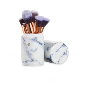 Ruesious Marble Synthetic Makeup Brush Sets with a Holder Pot