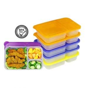 Simple Houseware 3-Compartment Reusable Meal Prep Container (36 ounces)