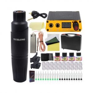 Yuelong Tattoo Pen Kit with 20 Cartridges Needle Foot Pedal