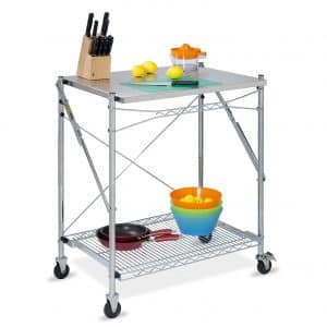 Honey-Can-Do Stainless Steel Work Table, Grey