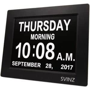 SVINZ Digital Calendar Clock SDC008W (Black)