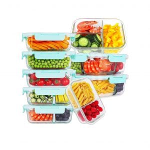 Bayco Leak Proof 9 Pack Meal Prep Containers with Lids