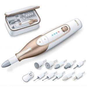 Beurer Electric Manicure & Pedicure Set with Powerful Nail Drill Electric Nail File With 7 Attachments & Speed System for Salon-Quality Care Grooming of Hands & Feet at Home